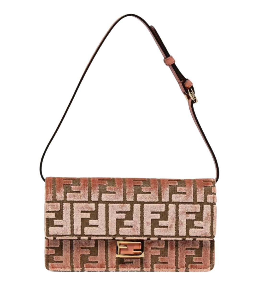 FENDI Розовый бархатный кошелек, фото 1