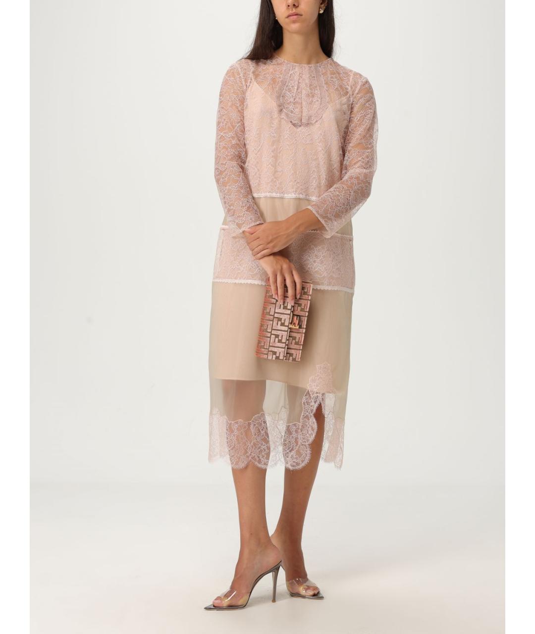 FENDI Розовый бархатный кошелек, фото 2