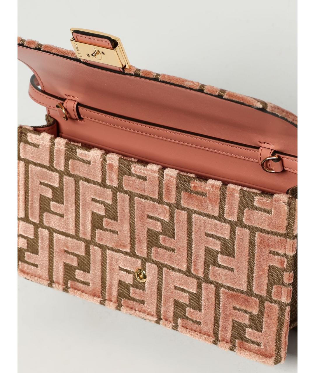 FENDI Розовый бархатный кошелек, фото 5