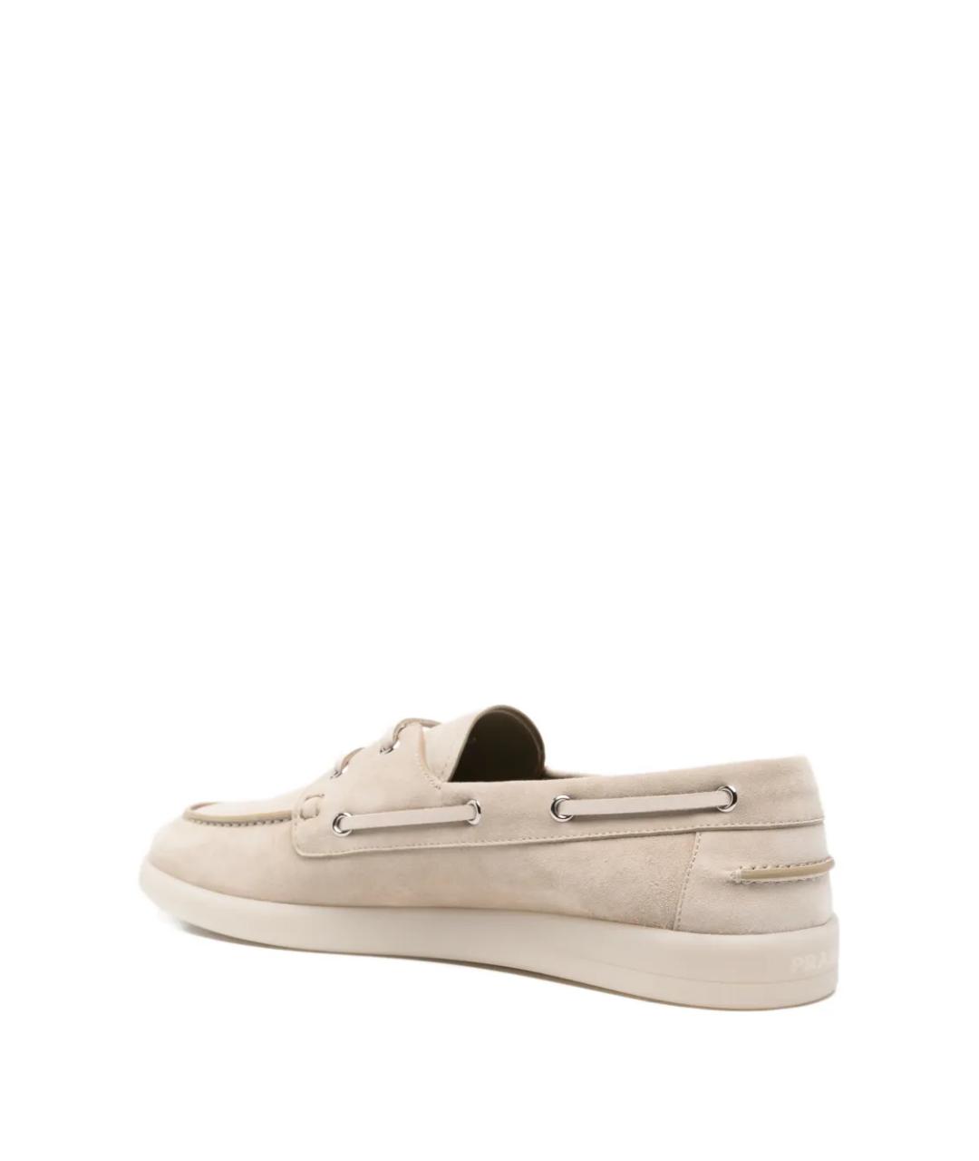 PRADA Бежевые замшевые мокасины, фото 3