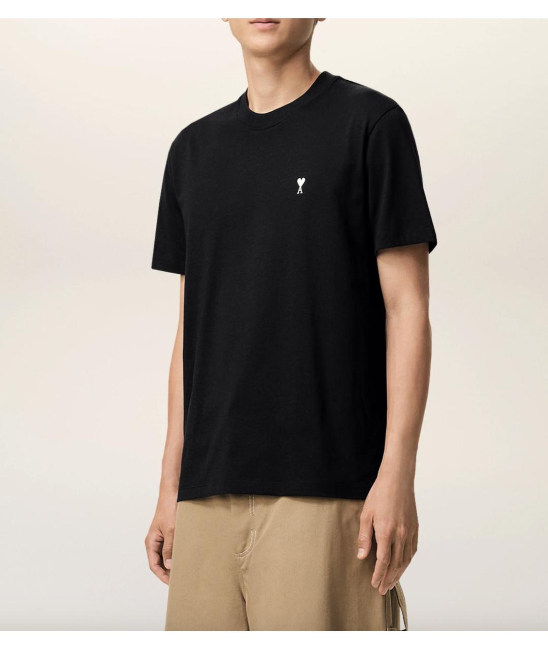 Ami Paris Черная хлопковая футболка, фото 5