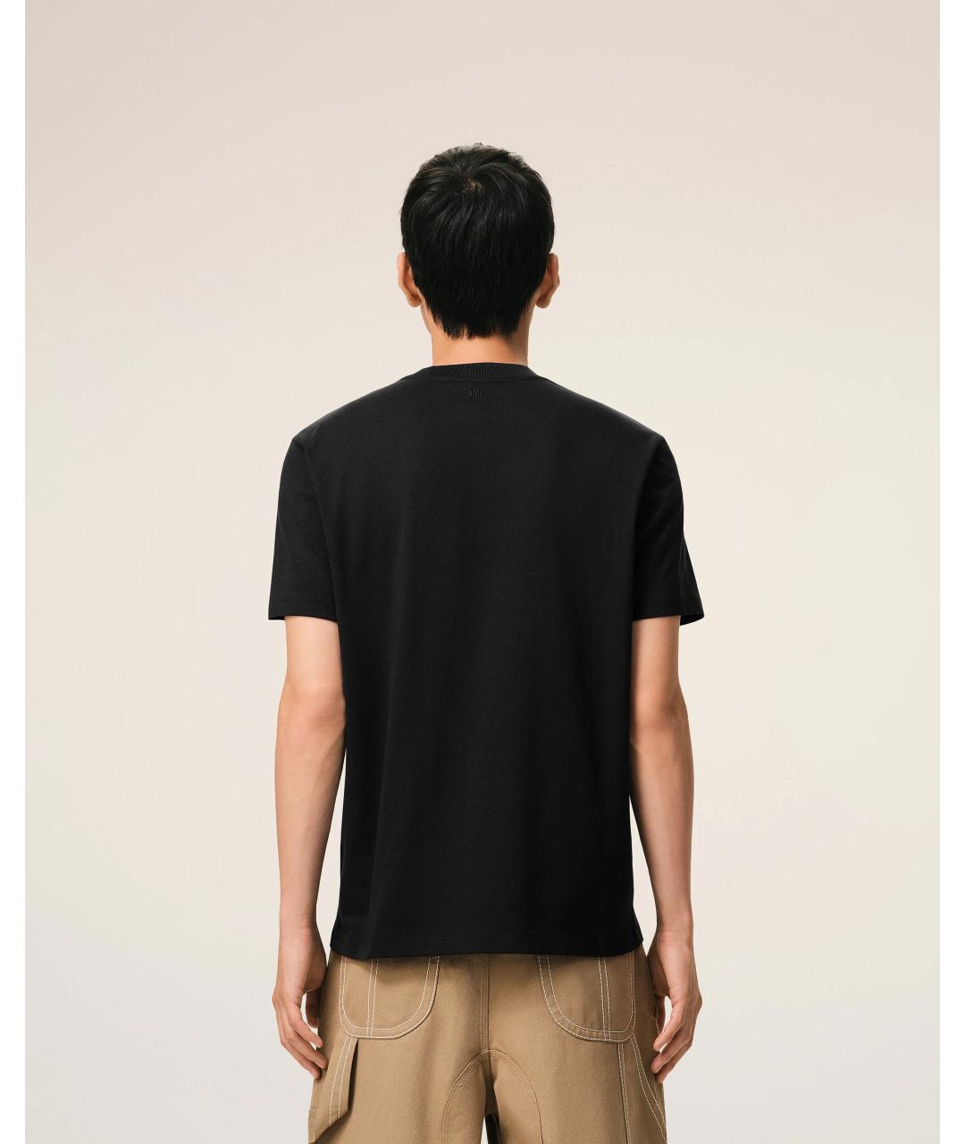 Ami Paris Черная хлопковая футболка, фото 4