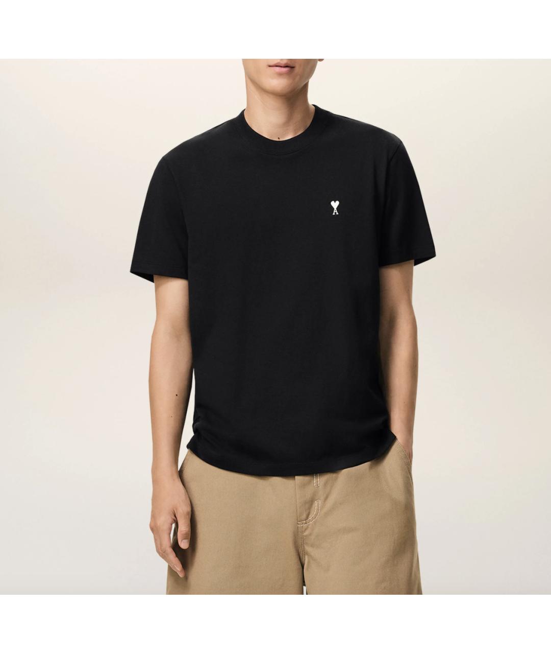 Ami Paris Черная хлопковая футболка, фото 2