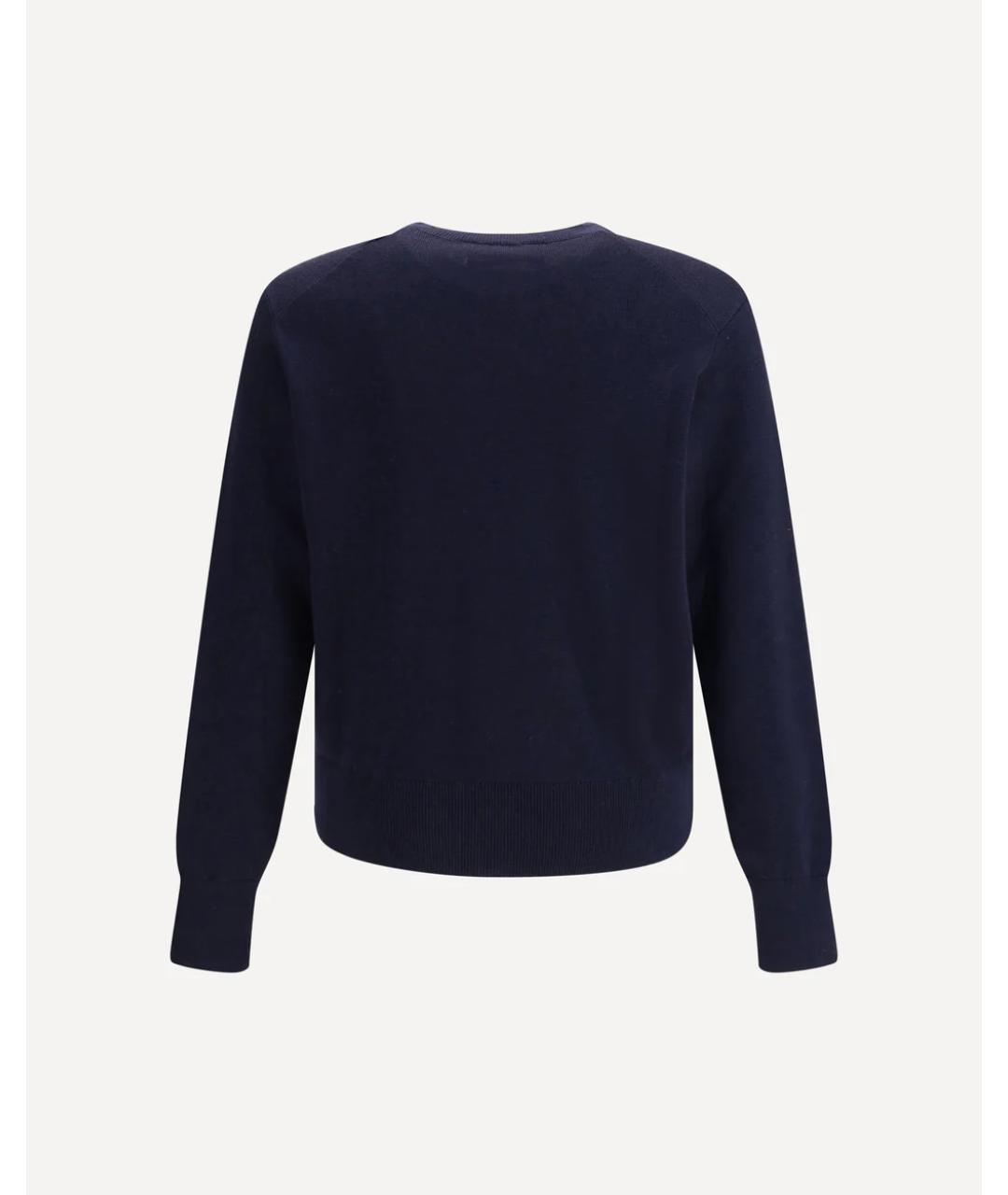 Ami Paris Темно-синий шерстяной джемпер / свитер, фото 2