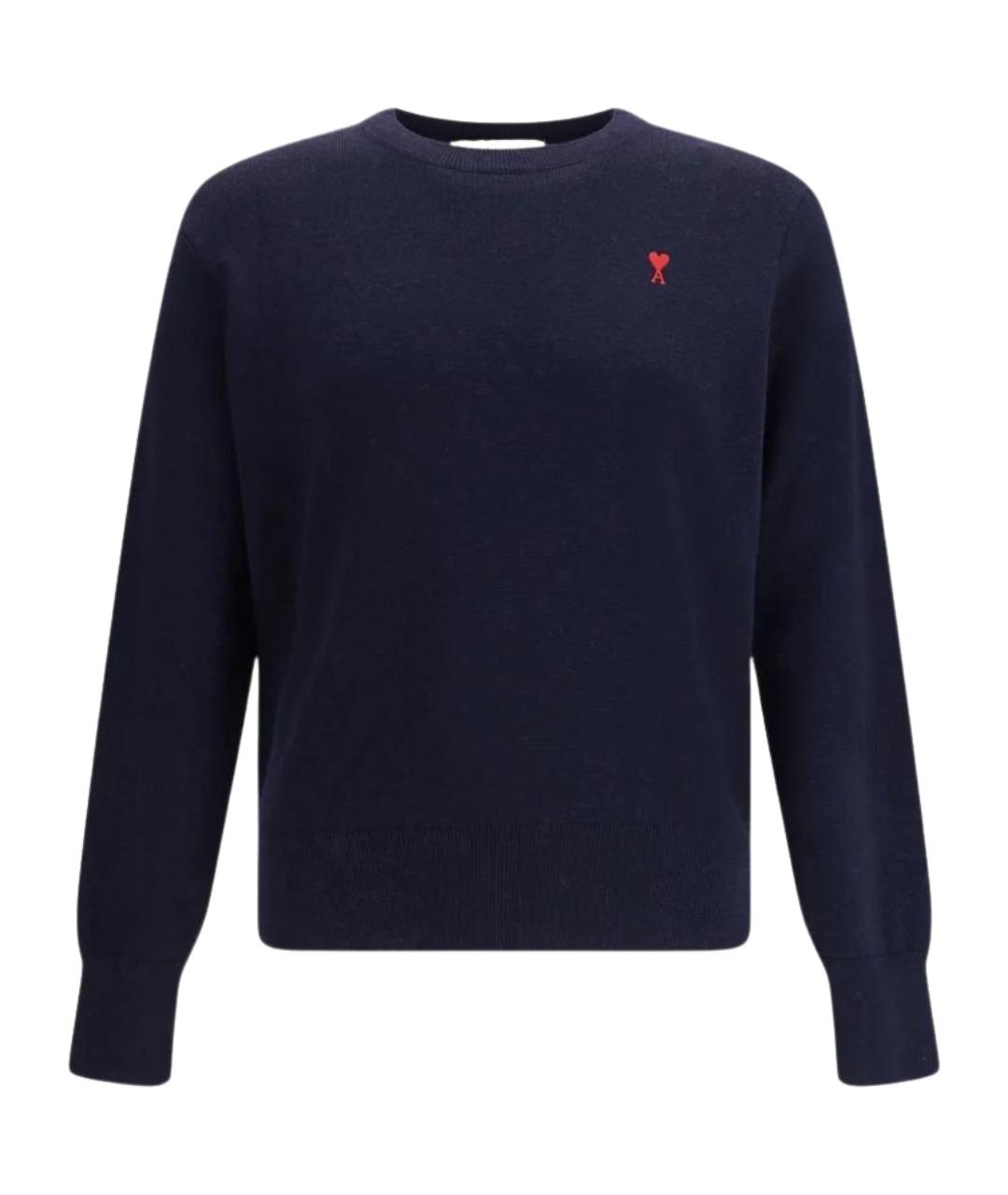 Ami Paris Темно-синий шерстяной джемпер / свитер, фото 1