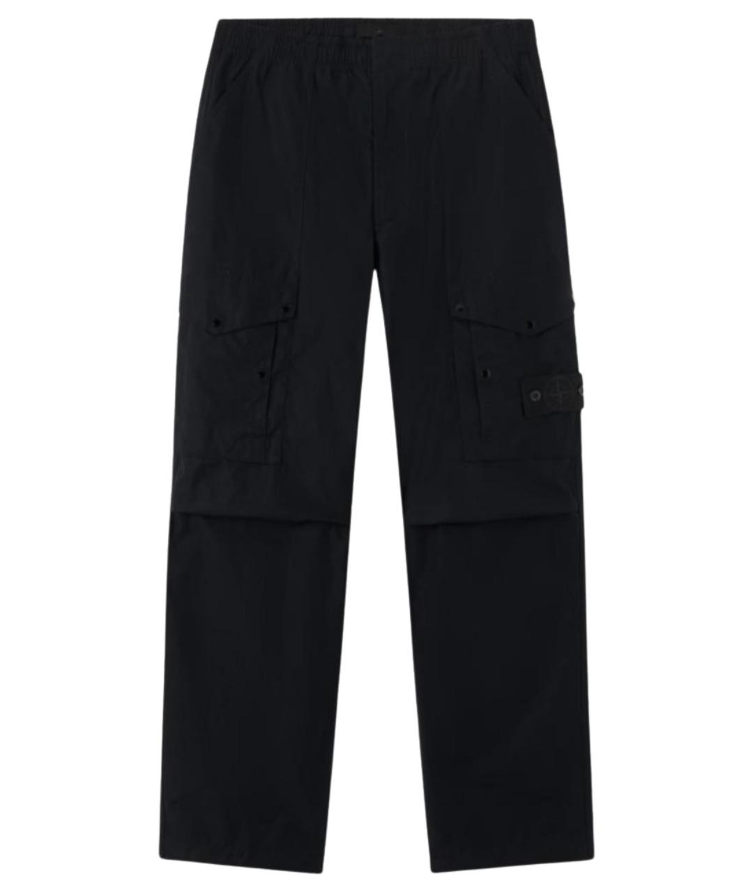 STONE ISLAND Черные хлопковые повседневные брюки, фото 1