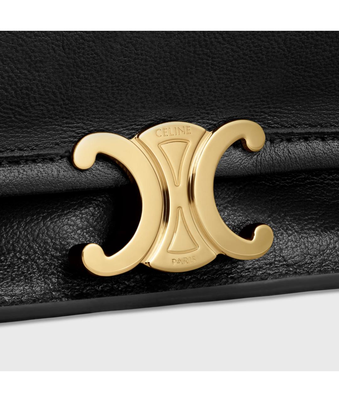 CELINE Черная кожаная сумка через плечо, фото 9