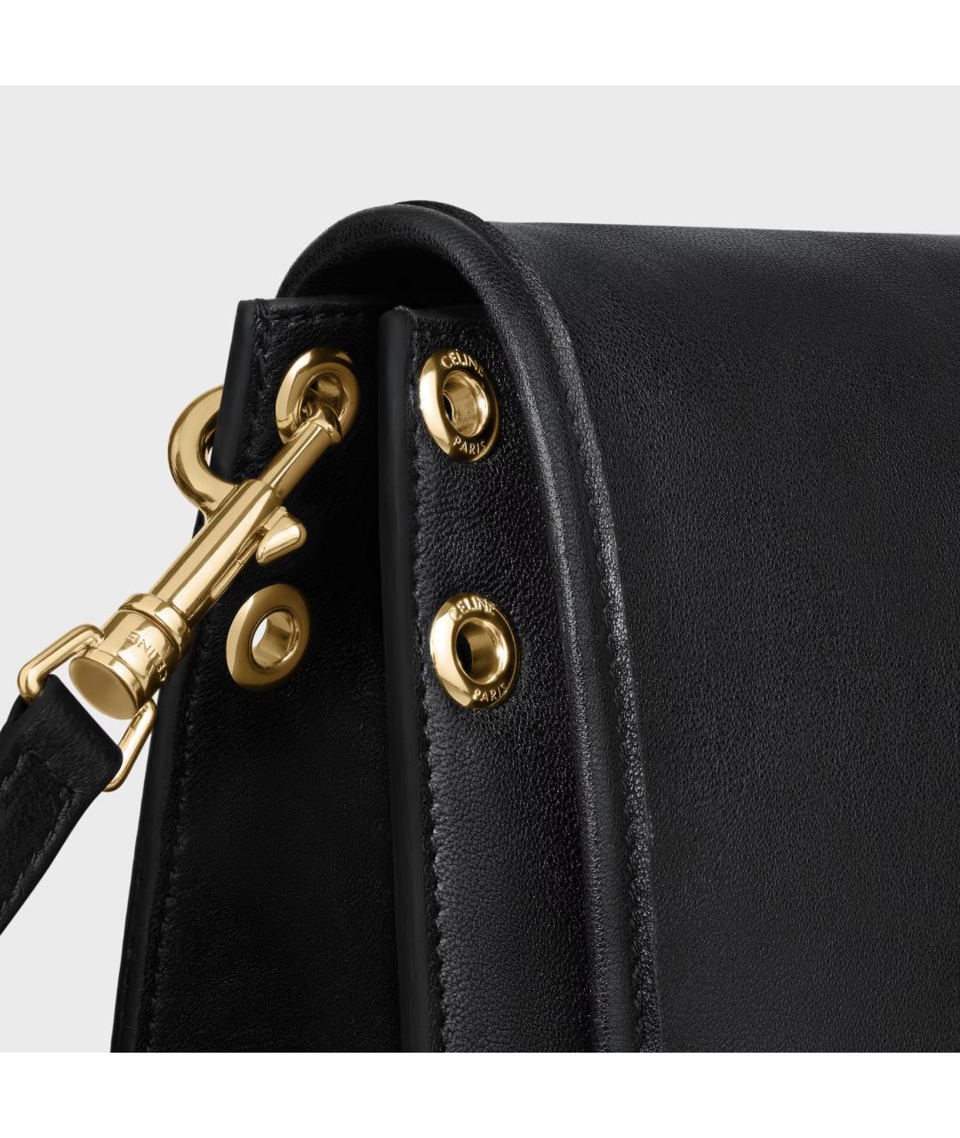 CELINE Черная кожаная сумка через плечо, фото 8