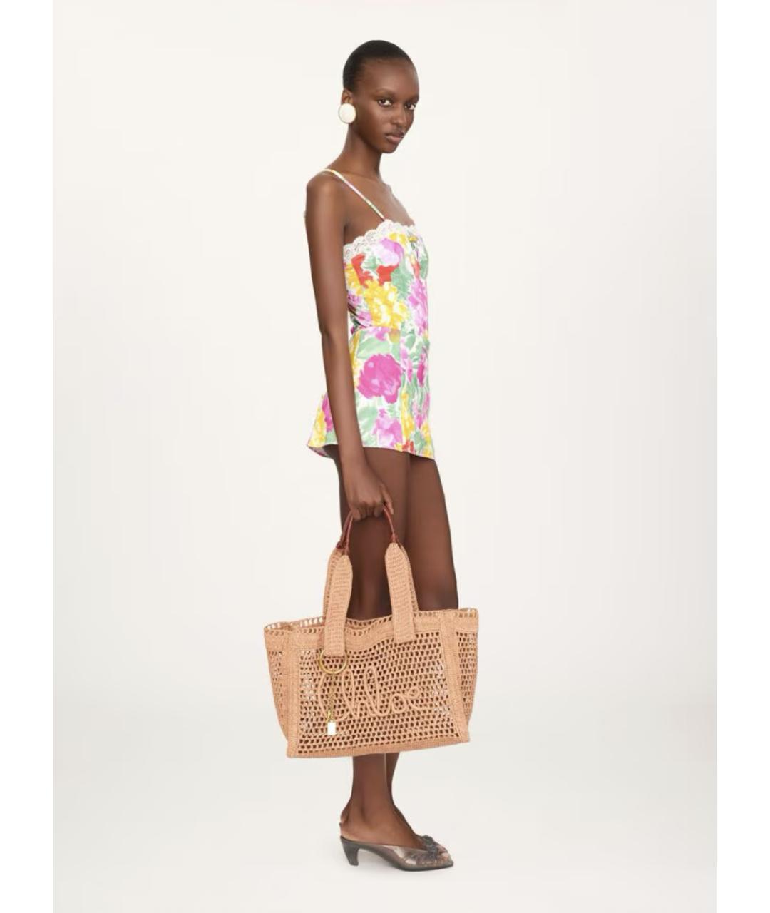 CHLOE Бежевая пелетеная сумка тоут, фото 7