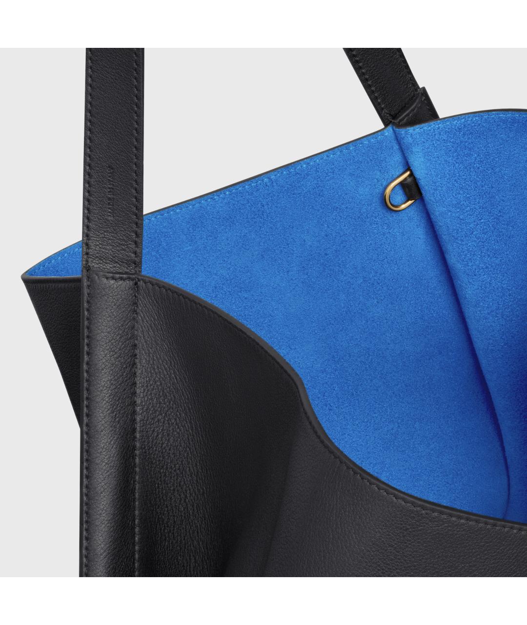 CELINE Черная кожаная сумка тоут, фото 4