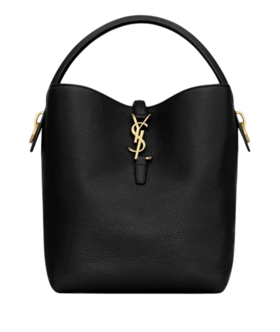 SAINT LAURENT Черная кожаная сумка через плечо, фото 1