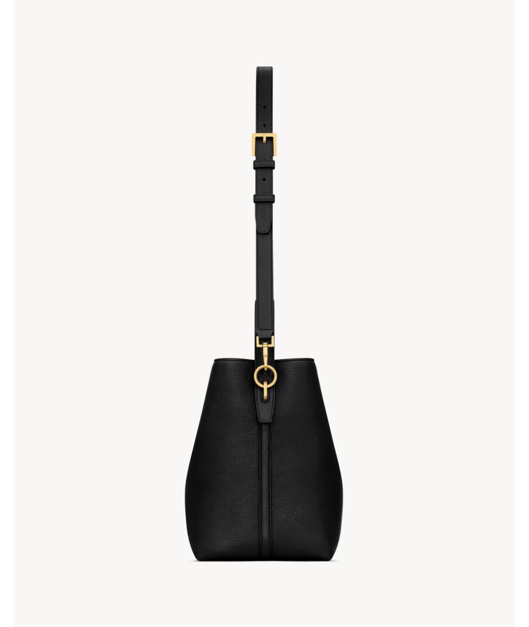 SAINT LAURENT Черная кожаная сумка через плечо, фото 6