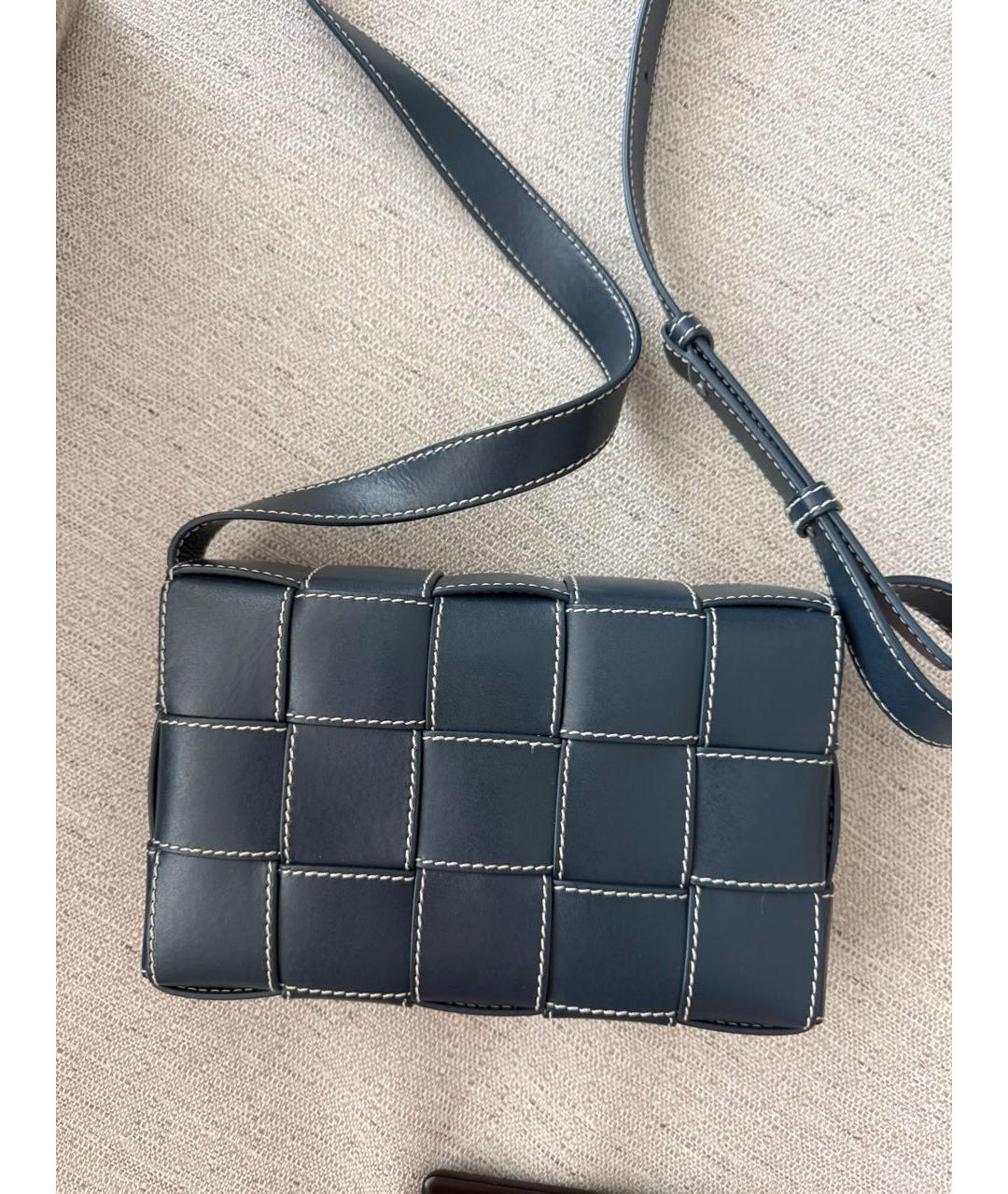 BOTTEGA VENETA Синяя кожаная сумка на плечо, фото 2