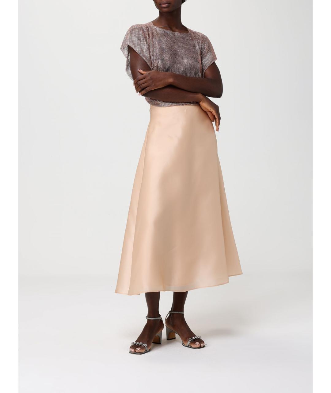 ALBERTA FERRETTI Бежевая полиэстеровая футболка, фото 2