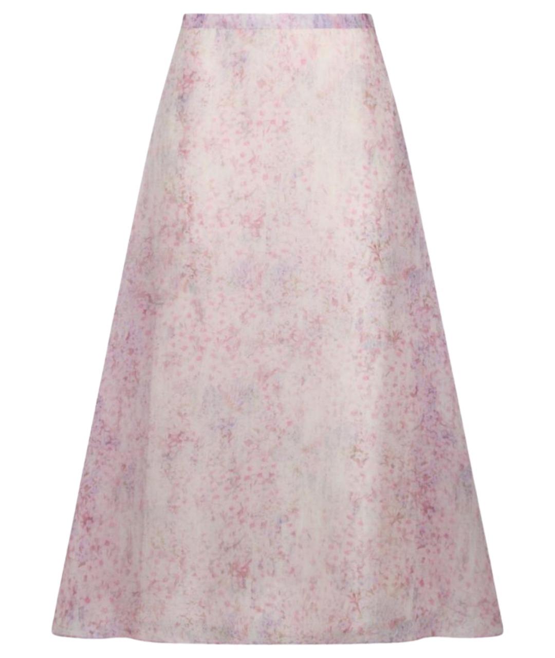 ALBERTA FERRETTI Розовая шелковая юбка макси, фото 1