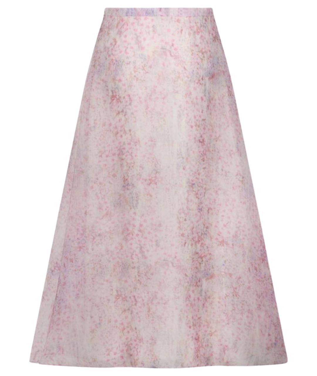 ALBERTA FERRETTI Розовая шелковая юбка макси, фото 2