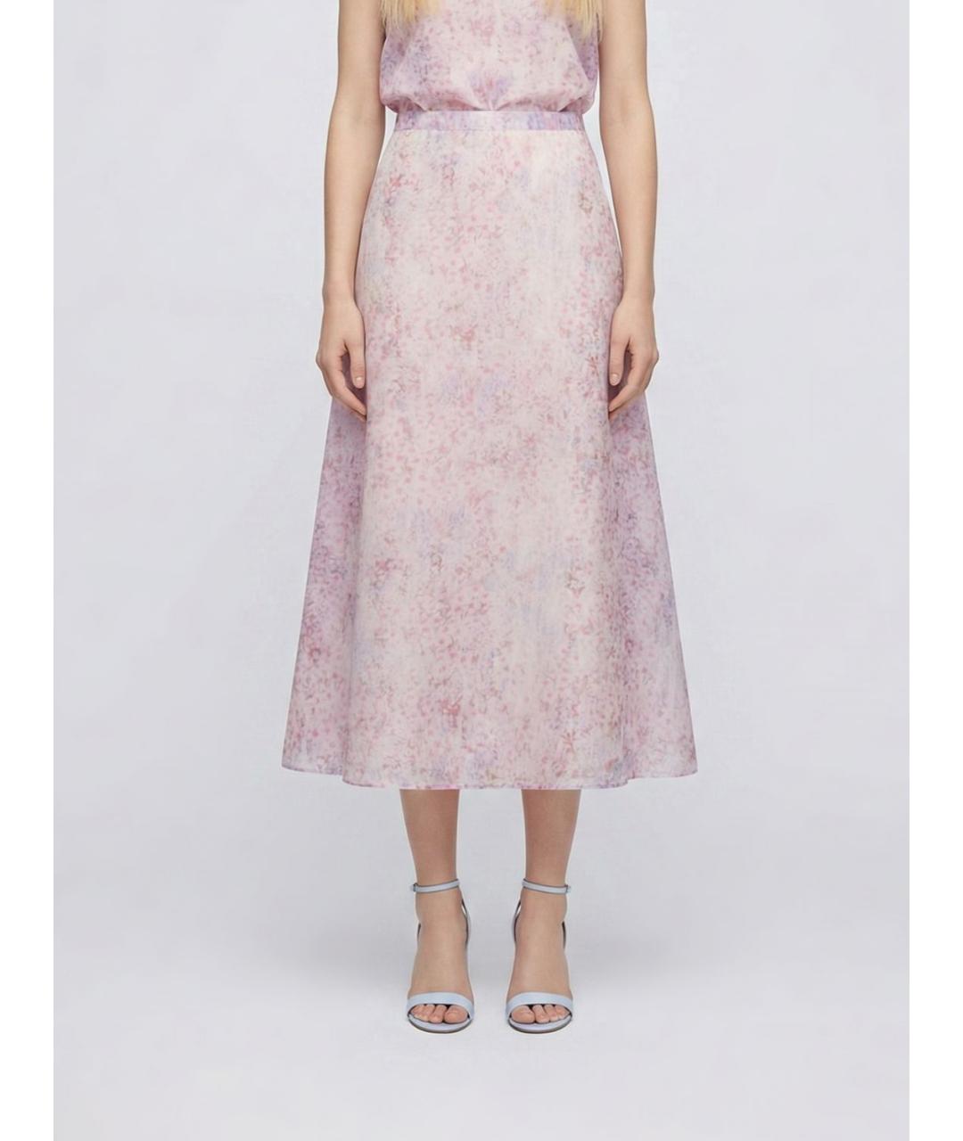 ALBERTA FERRETTI Розовая шелковая юбка макси, фото 3