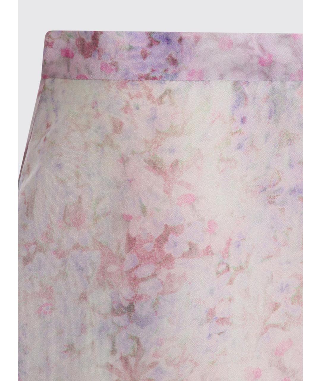 ALBERTA FERRETTI Розовая шелковая юбка макси, фото 4