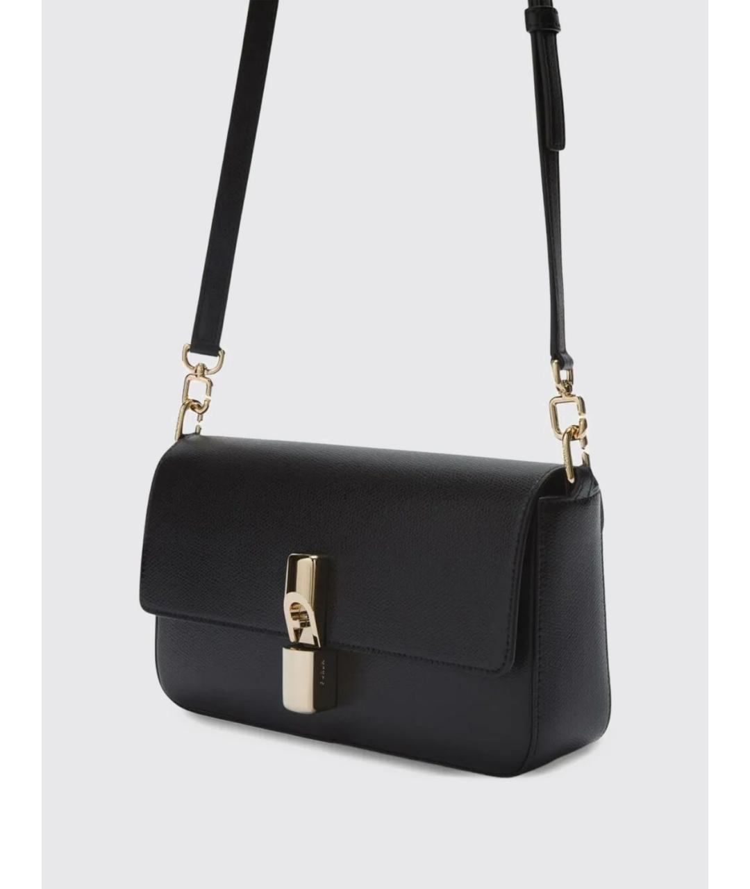 FURLA Черная кожаная сумка через плечо, фото 3