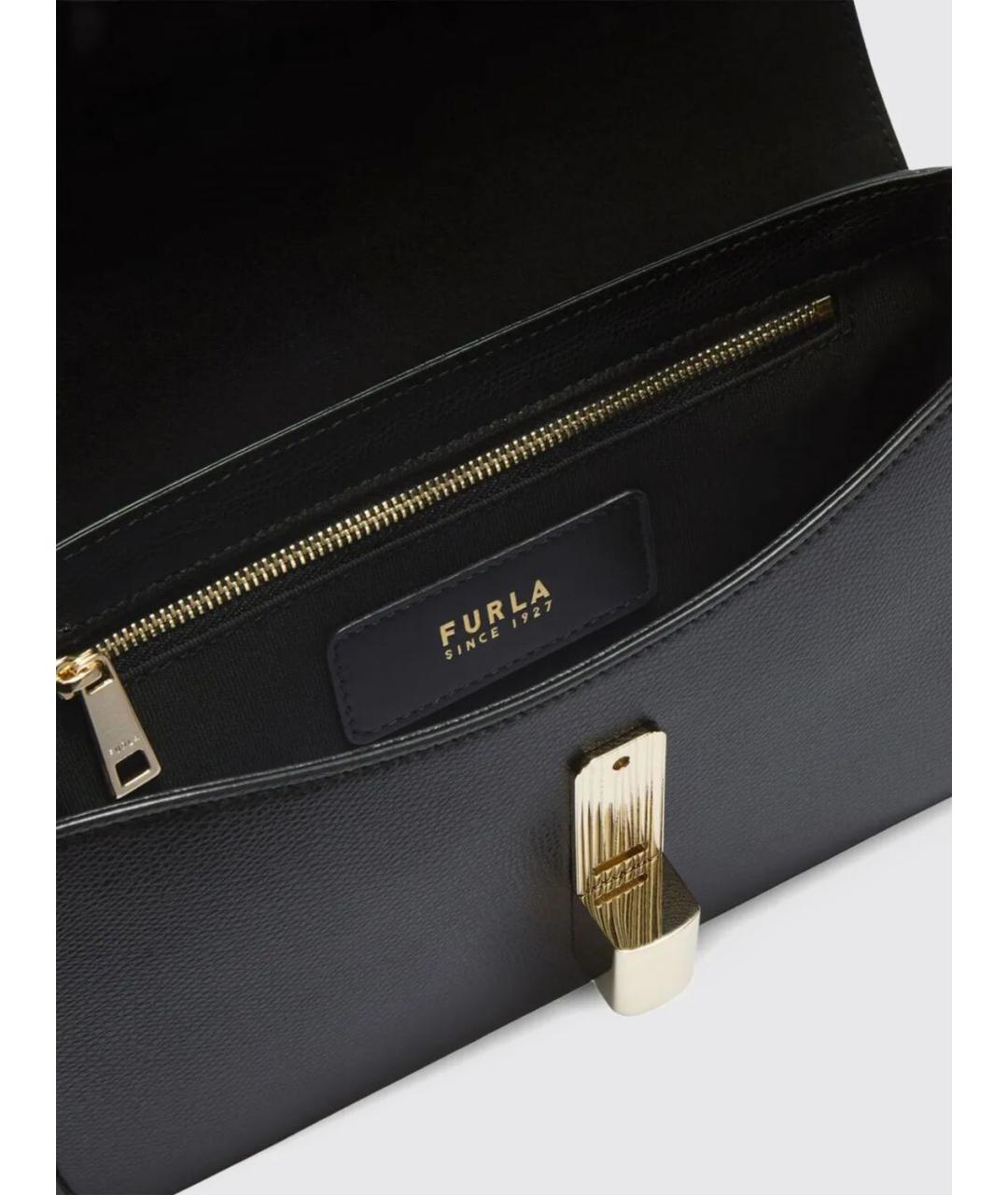 FURLA Черная кожаная сумка через плечо, фото 5