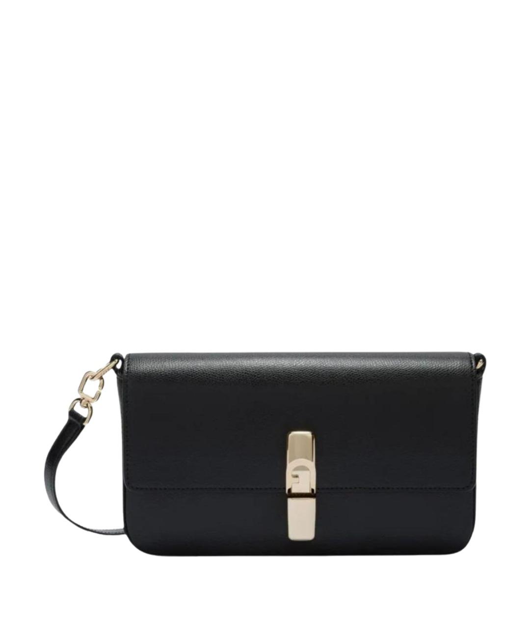 FURLA Черная кожаная сумка через плечо, фото 1