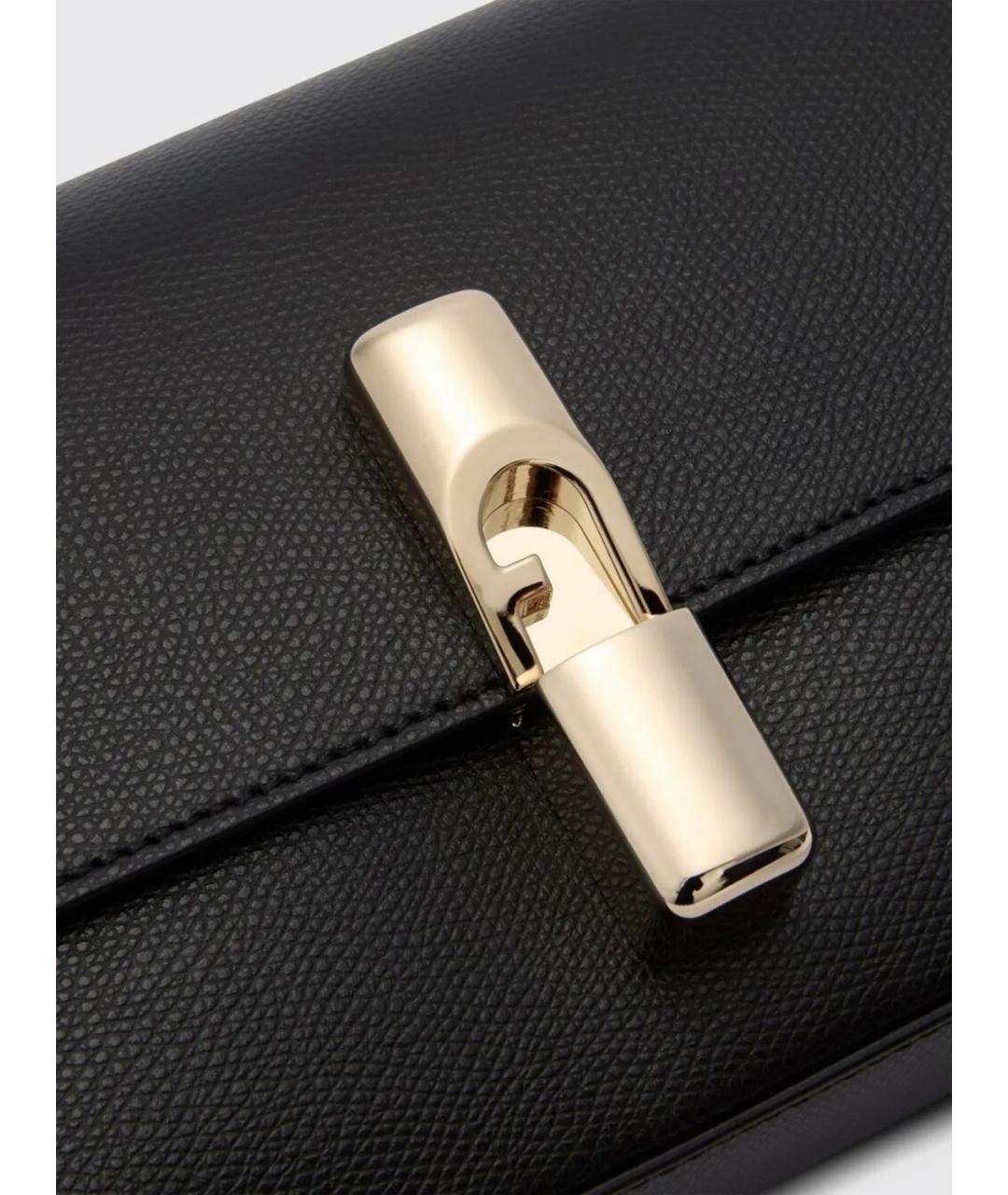 FURLA Черная кожаная сумка через плечо, фото 4