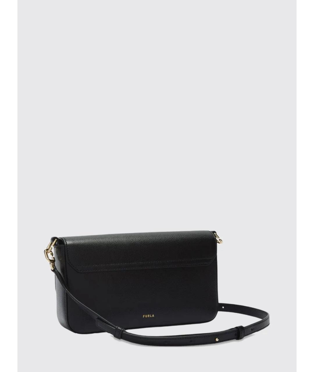 FURLA Черная кожаная сумка через плечо, фото 2