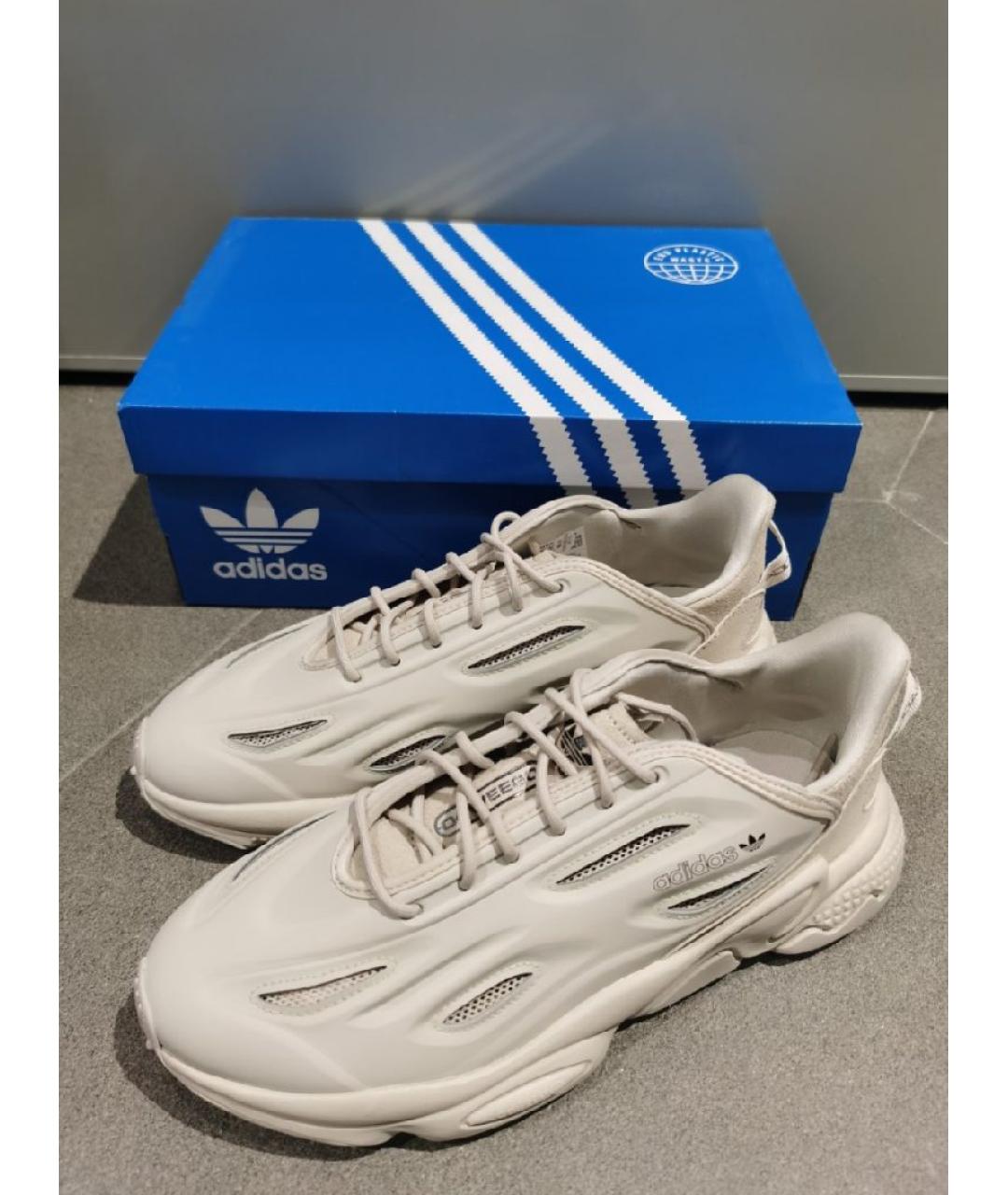 ADIDAS Бежевые кожаные кроссовки, фото 8