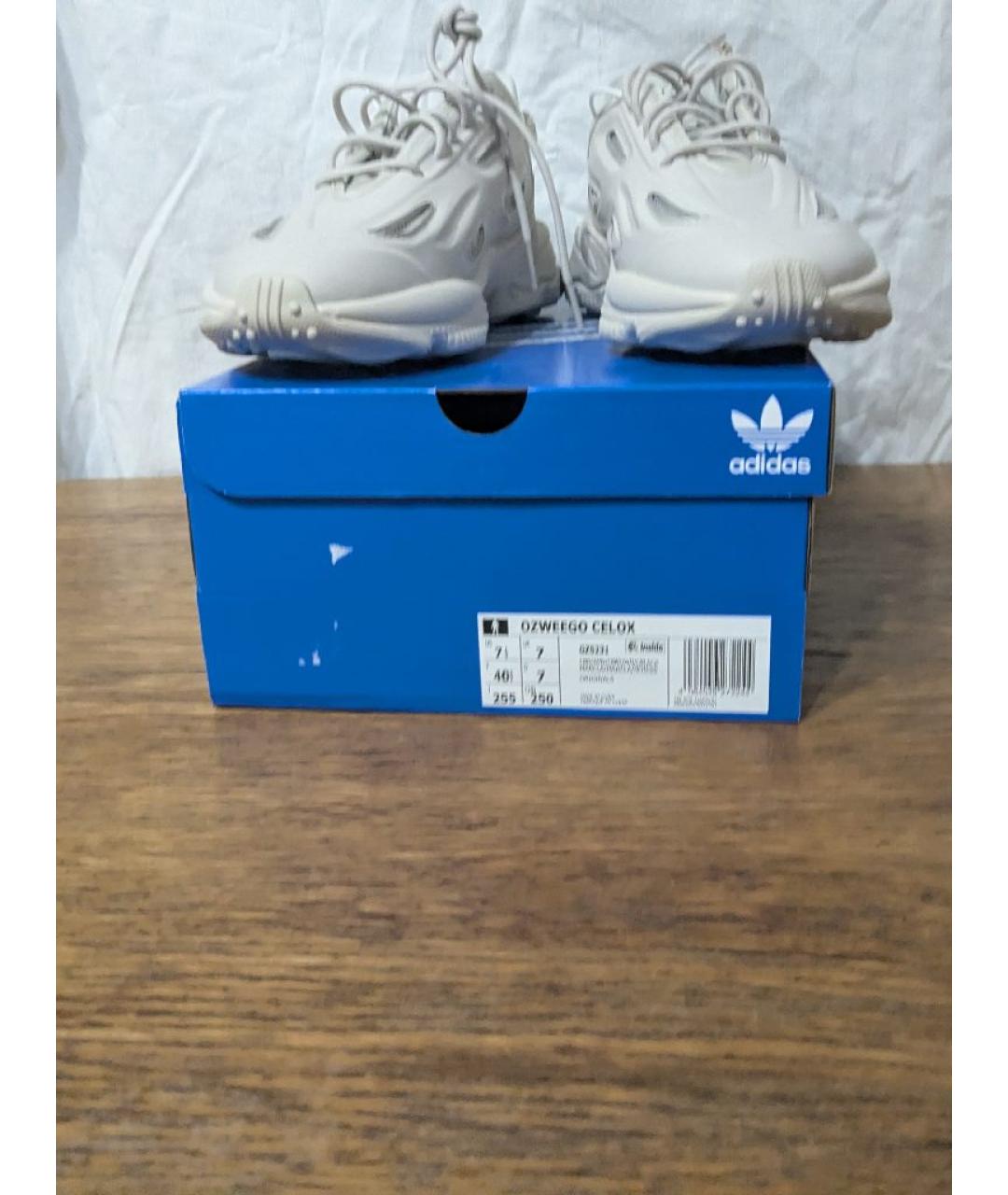 ADIDAS Бежевые кожаные кроссовки, фото 2