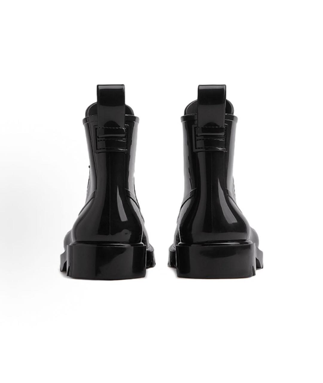 BOTTEGA VENETA Черные резиновые высокие ботинки, фото 3