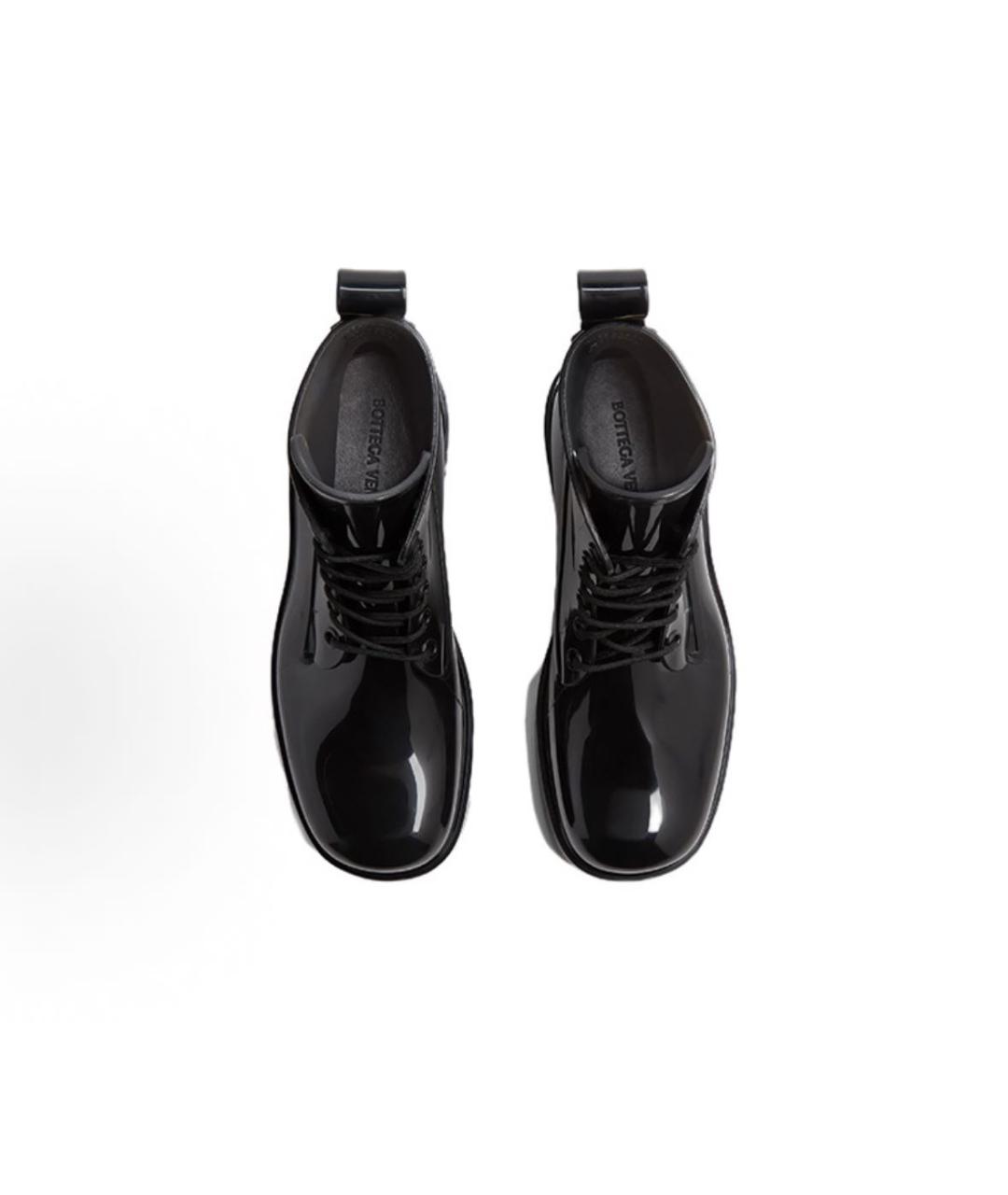 BOTTEGA VENETA Черные резиновые высокие ботинки, фото 2