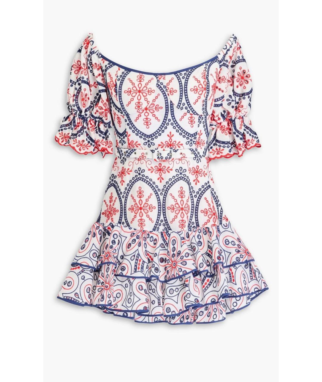 CHARO RUIZ Белое хлопковое повседневное платье, фото 4