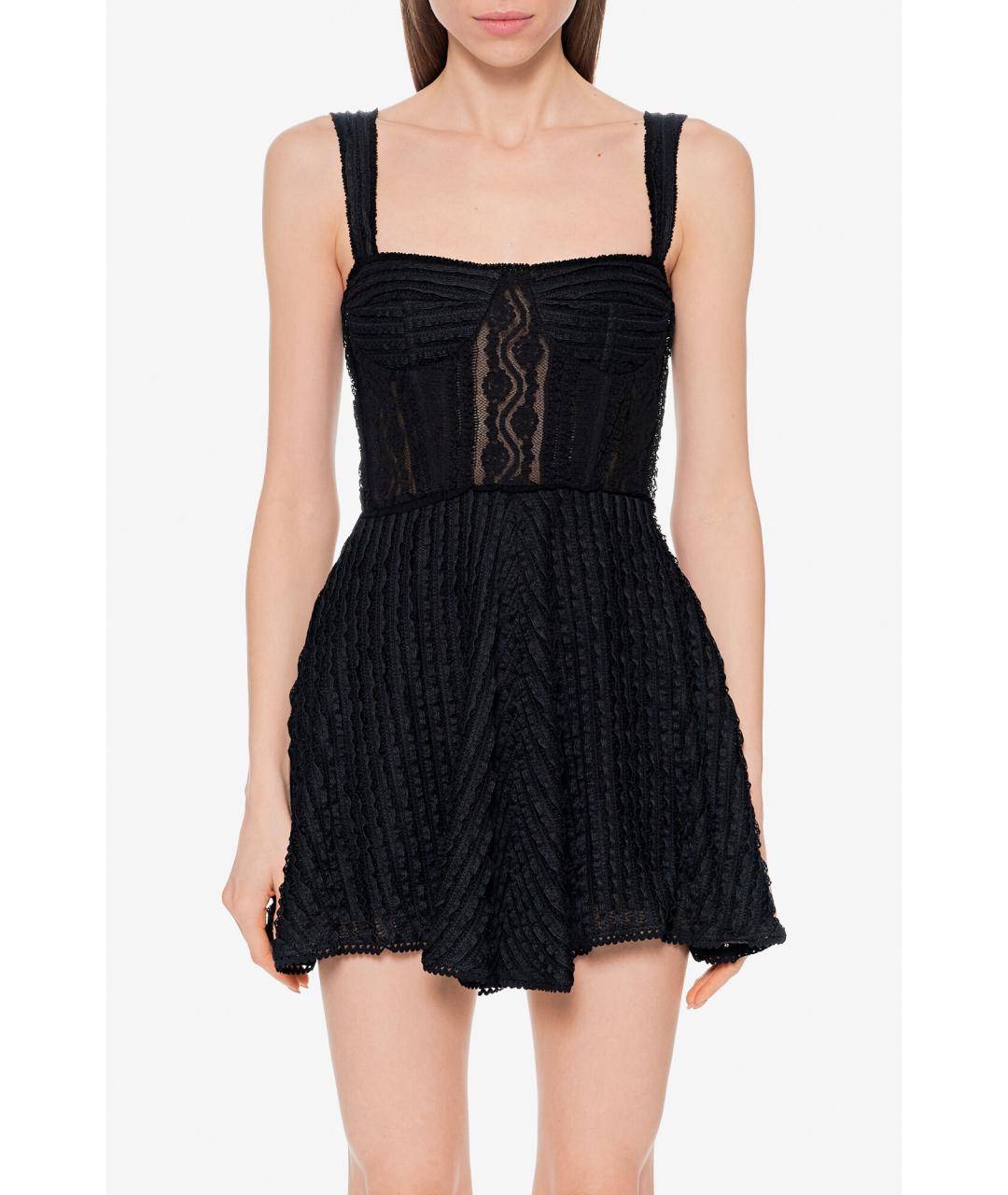 CHARO RUIZ Черное хлопко-эластановое коктейльное платье, фото 4