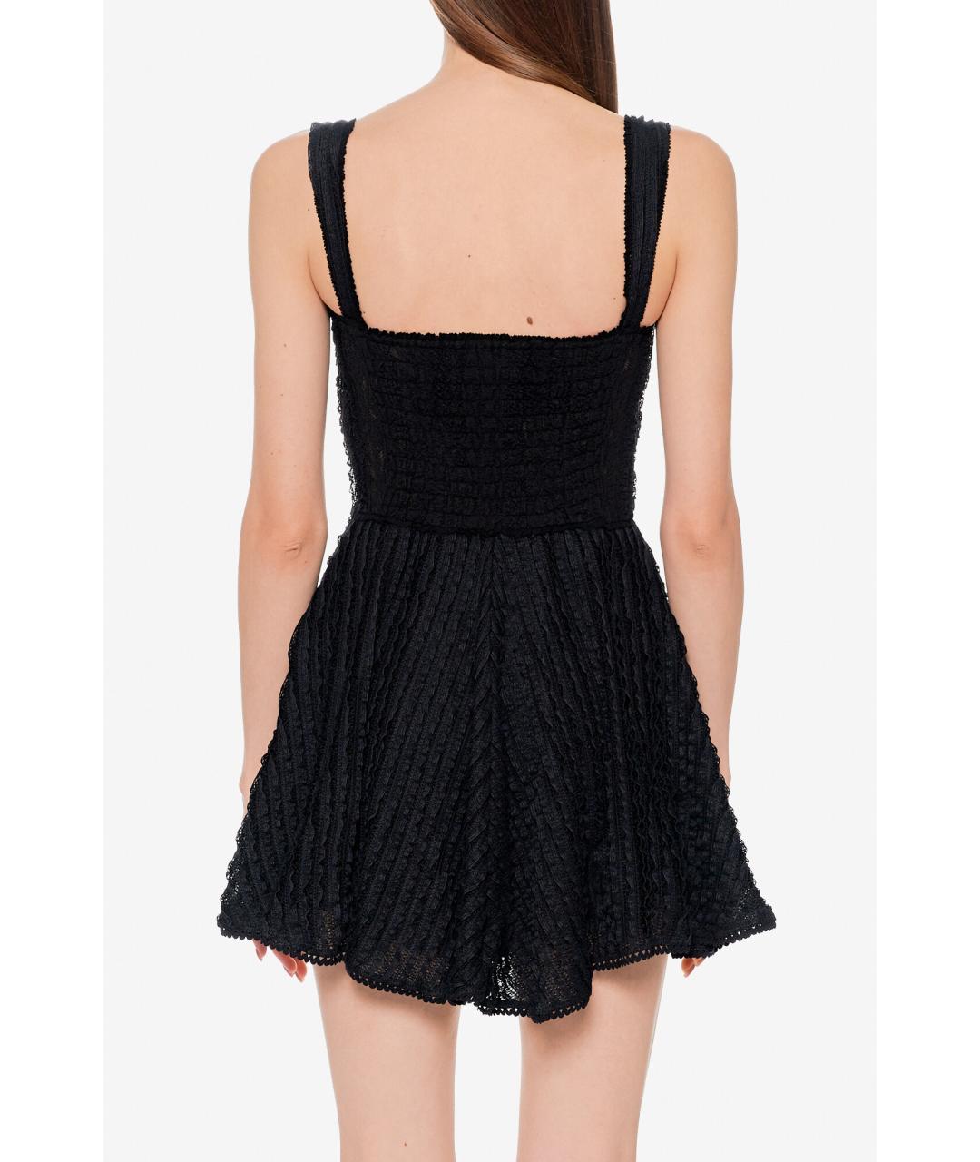 CHARO RUIZ Черное хлопко-эластановое коктейльное платье, фото 5