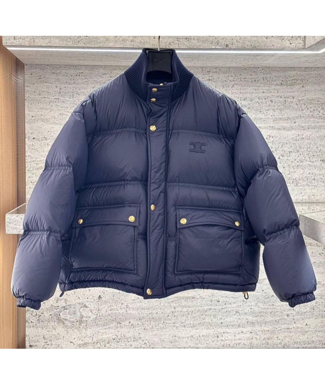 CELINE Темно-синий полиамидовый пуховик, фото 3