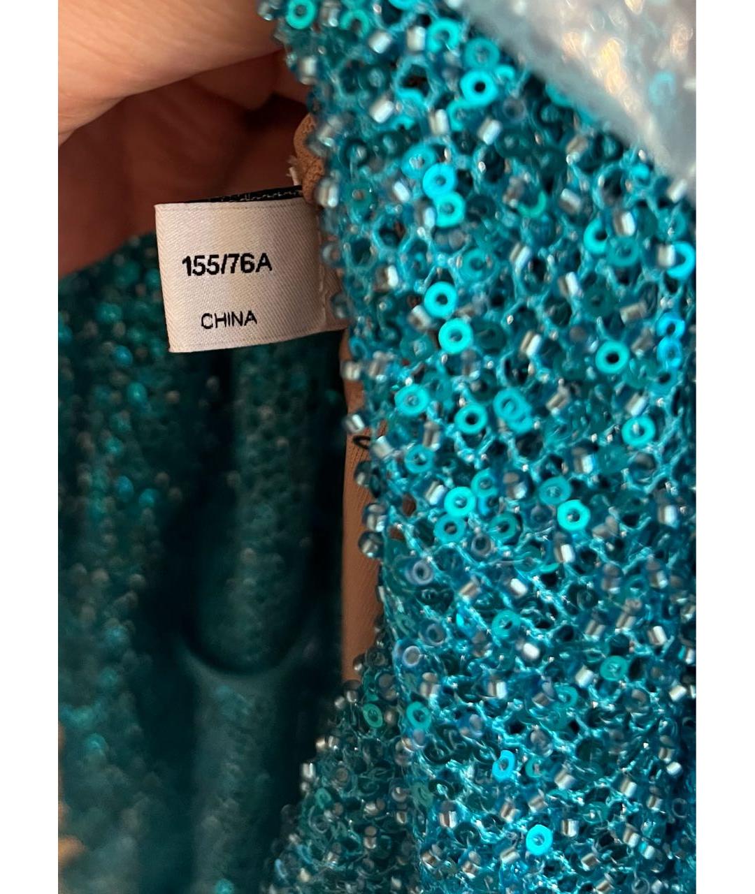 SELF-PORTRAIT Бирюзовое полиамидовое вечернее платье, фото 5