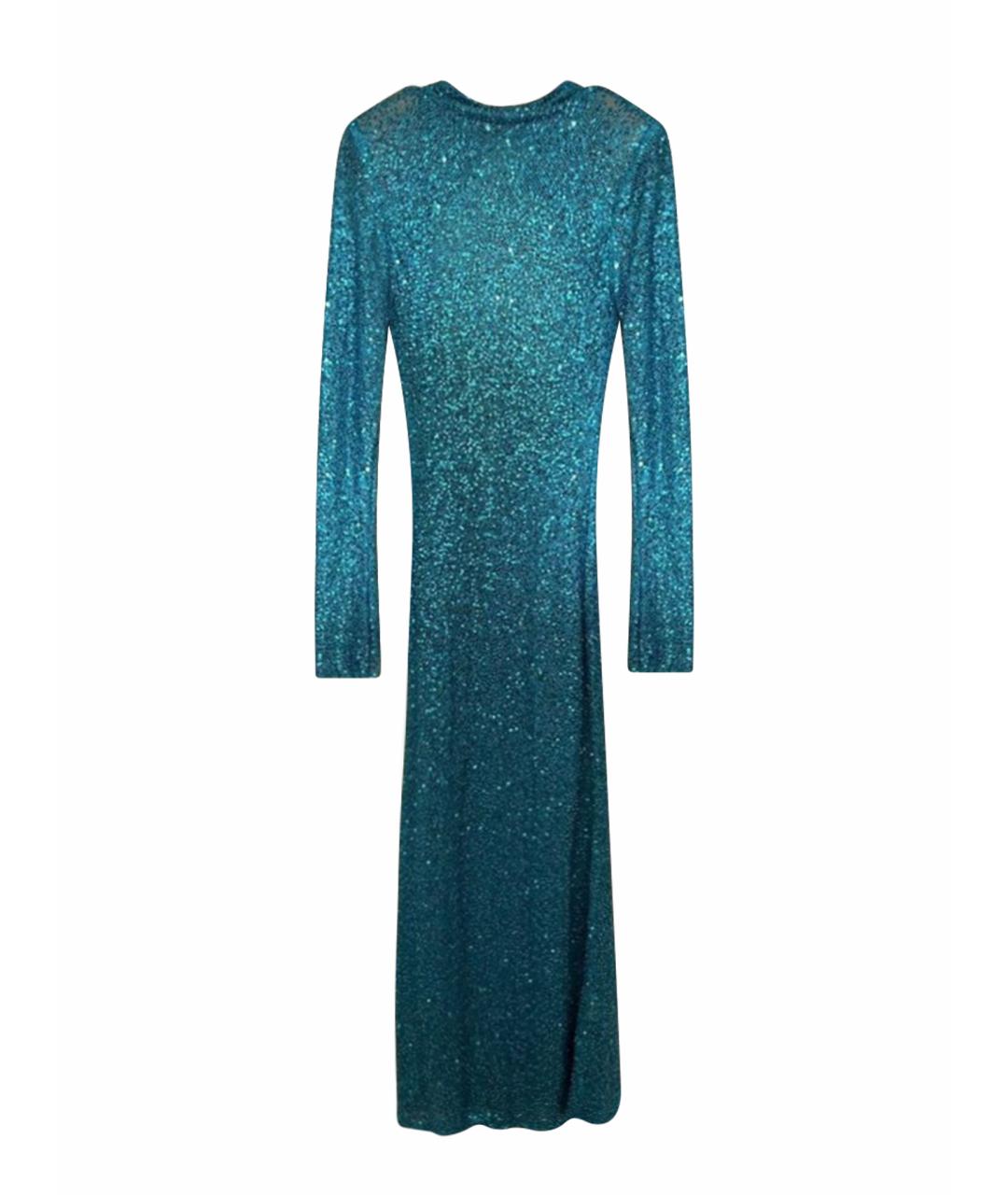 SELF-PORTRAIT Бирюзовое полиамидовое вечернее платье, фото 1