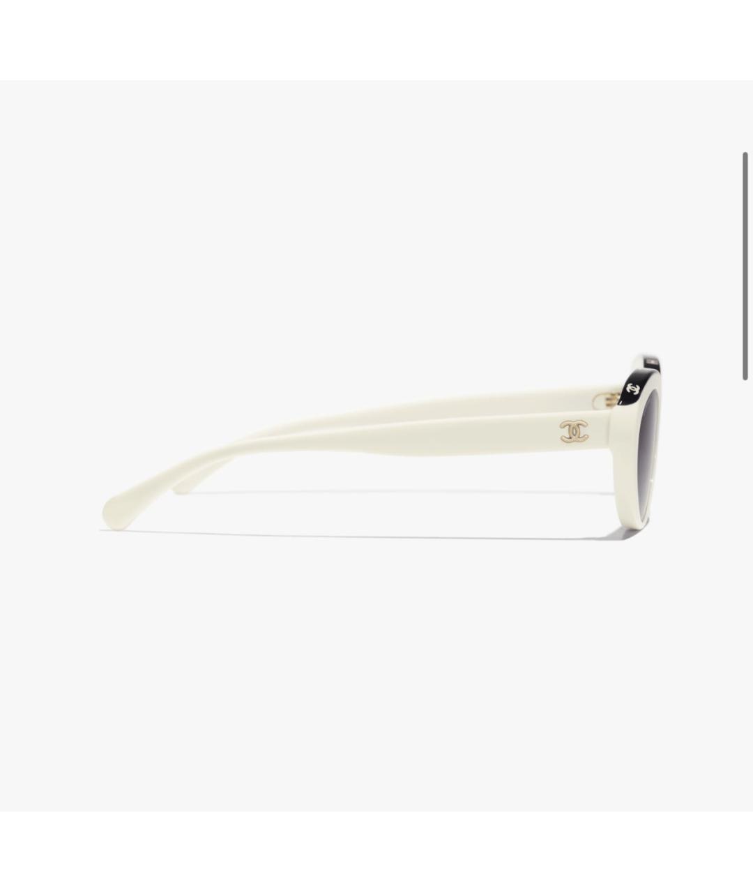 CHANEL Белые пластиковые солнцезащитные очки, фото 2