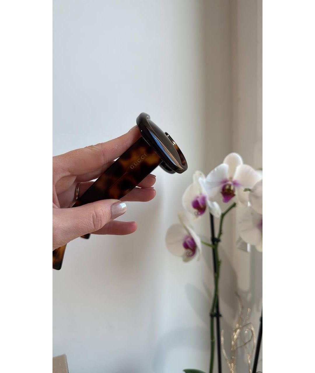 GUCCI Коричневые пластиковые солнцезащитные очки, фото 2