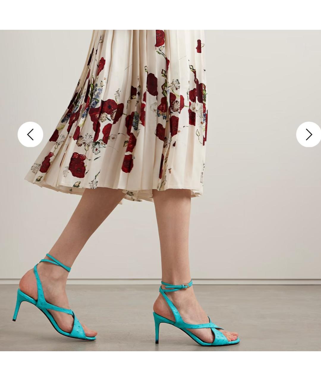 KHAITE Бирюзовые босоножки из экзотической кожи, фото 5