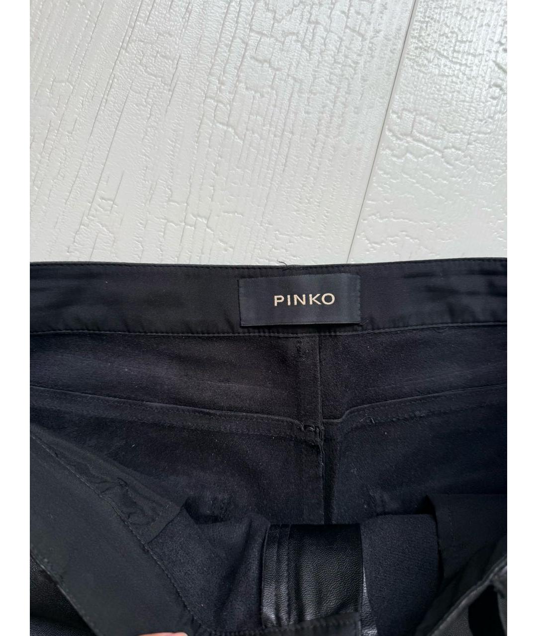 PINKO Черные полиэстеровые брюки узкие, фото 7