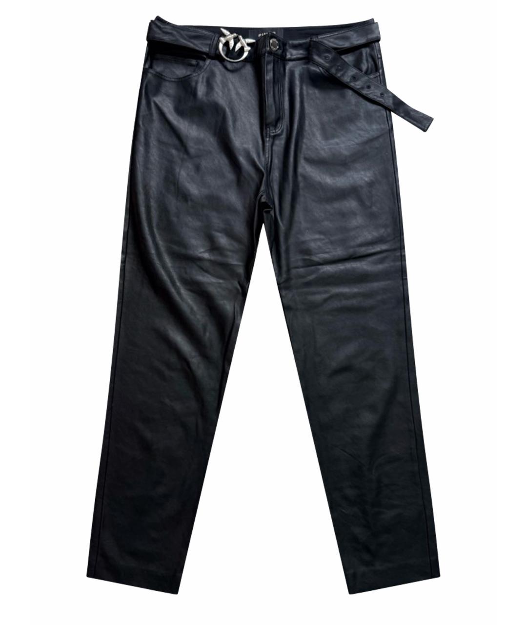 PINKO Черные полиэстеровые брюки узкие, фото 1