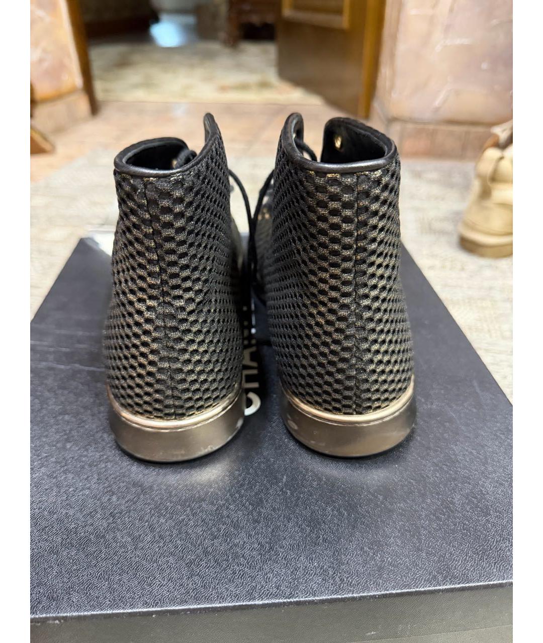 CHANEL Черные текстильные кеды, фото 3