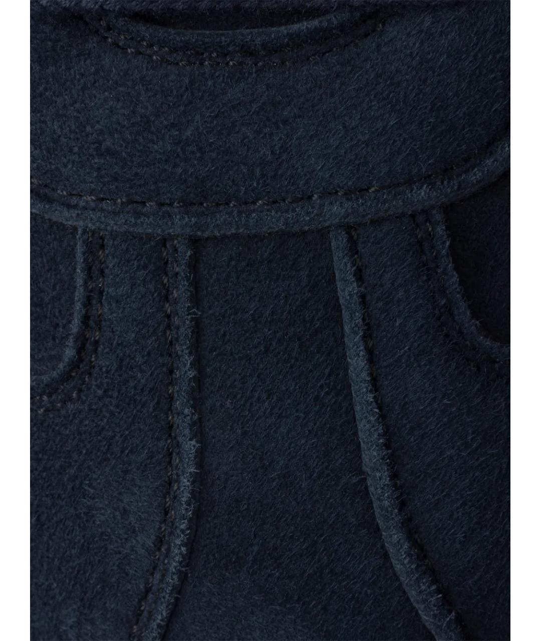 PRADA Темно-синие замшевые низкие кроссовки / кеды, фото 4