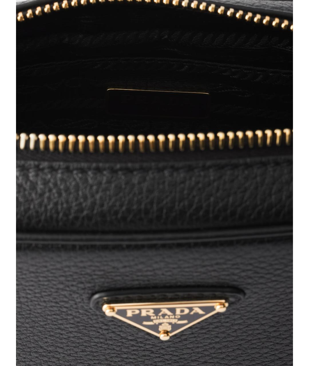 PRADA Черная кожаная сумка через плечо, фото 4