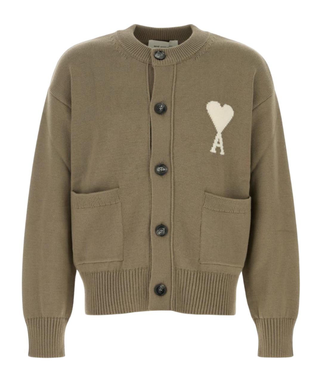 Ami Paris Бежевый шерстяной кардиган, фото 1