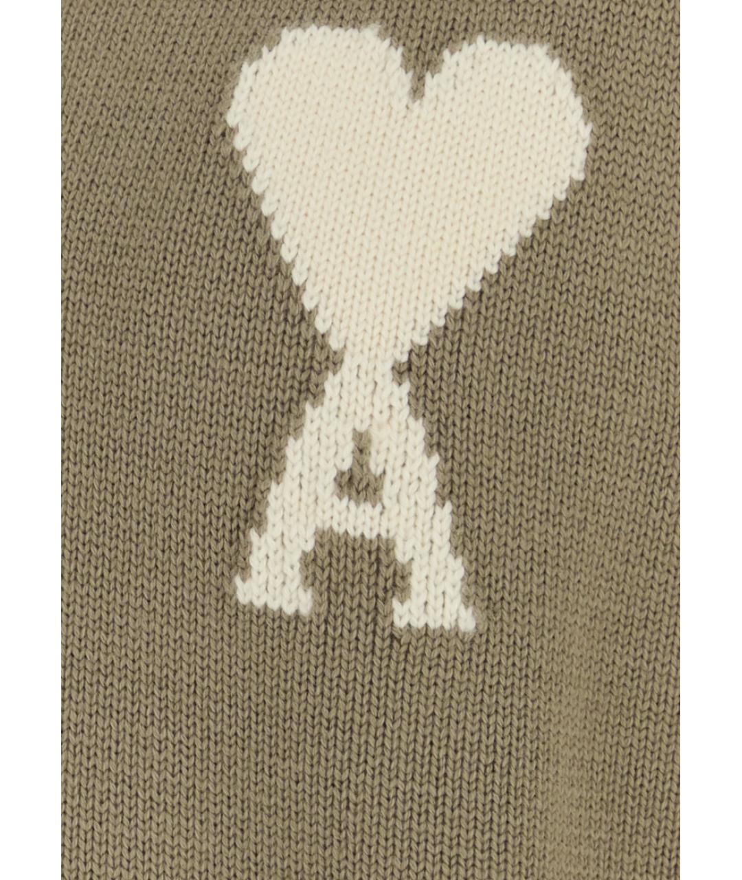 Ami Paris Бежевый шерстяной кардиган, фото 3