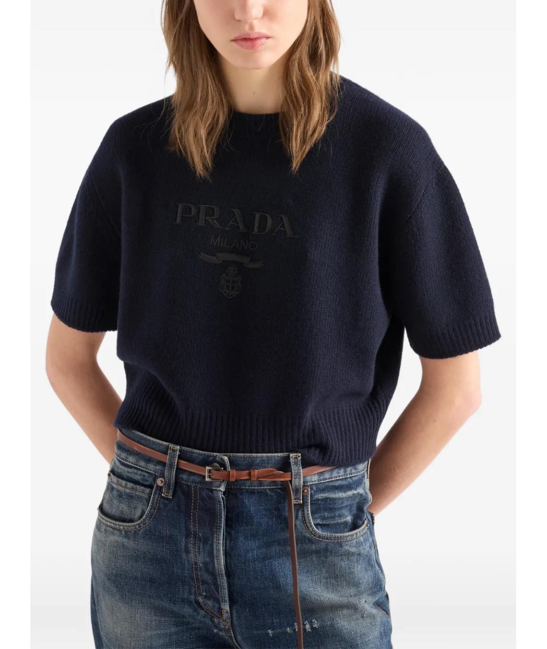 PRADA Темно-синий кашемировый джемпер / свитер, фото 3