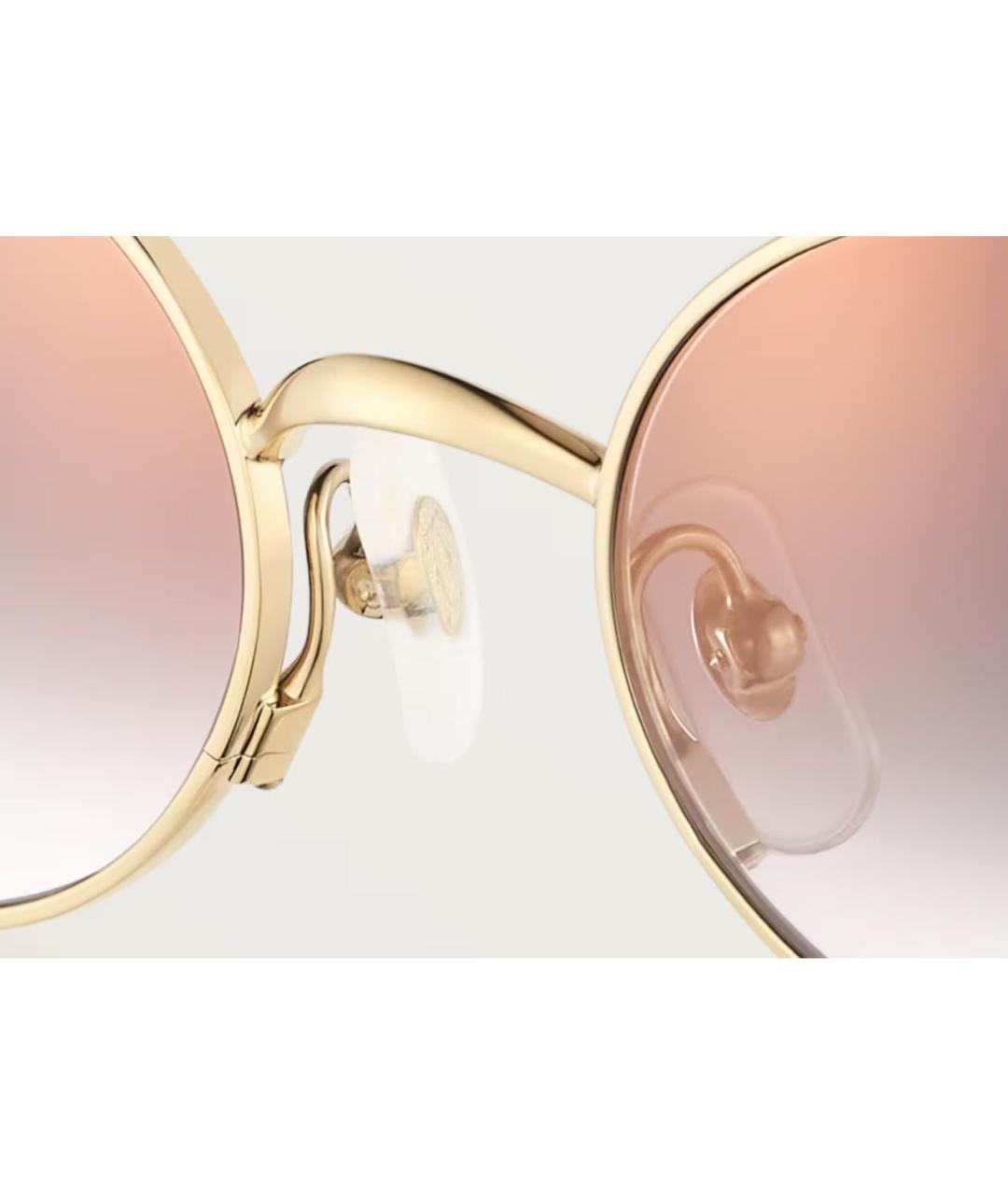 CARTIER Золотые металлические солнцезащитные очки, фото 3