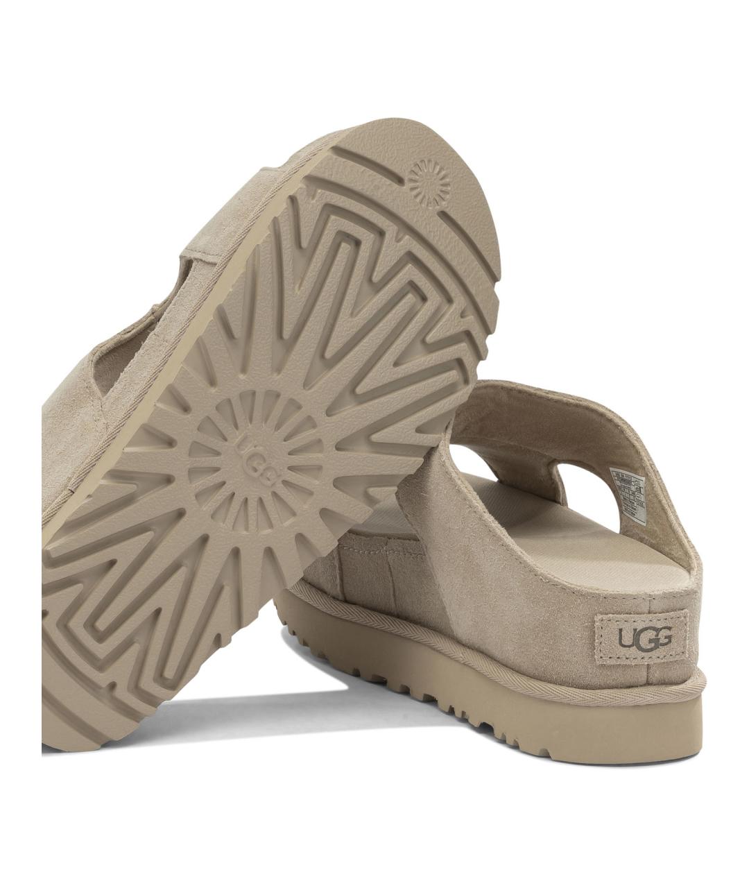 UGG AUSTRALIA Бежевые нубуковые сандалии, фото 5